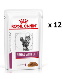 ROYAL CANIN Veterinary Diet Cat Renal Beef Pouch 12x 85g