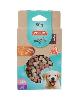 ZOLUX MOOKY PUPPY LOVIES kuře/losos pochoutka pro štěňátka 80 g