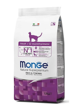 MONGE Cat Adult Kuře 1.5 kg granule pro dospělé kočky