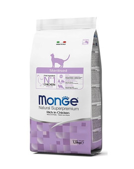 MONGE Cat Sterilised Kuře 1.5kg granule pro kastrované kočky