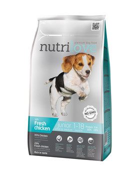 NUTRILOVE Dry Junior Small & Medium Fresh Chicken 1,6 kg
