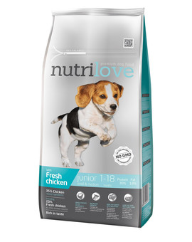NUTRILOVE Dry Junior Small & Medium Fresh Chicken 8kg