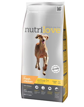 NUTRILOVE Dog ACTIVE Fresh Chicken 3kg