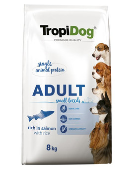 TROPIDOG Premium Adult S Salmon&Rice 8 kg