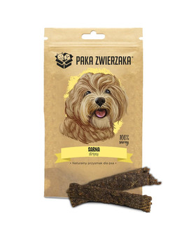 PAKA ZWIERZAKA Stripsy 100% Srna 70g přírodní pamlsek pro psy
