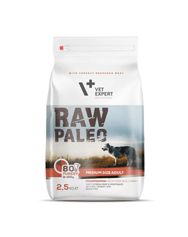 VETEXPERT RAW PALEO Adult Medium turkey 2,5 kg