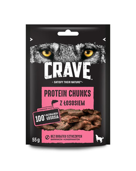 CRAVE Bezobilný pamlsek pro psy s lososem 55g