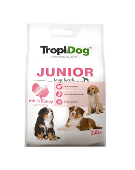 TROPIDOG Premium Junior L Turkey&Rice 2,5kg