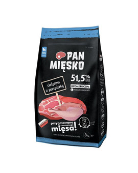 PAN MIĘSKO Telecí maso s křepelkou pro malá plemena 3 kg