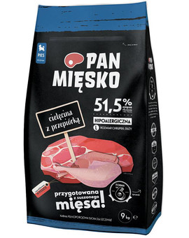 PAN MIĘSKO Telecí s křepelkou pro velká plemena 20 kg