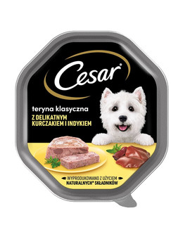 CESAR sada 14x150 g paštiky pro dospělé psy s kuřecím a krůtím masem