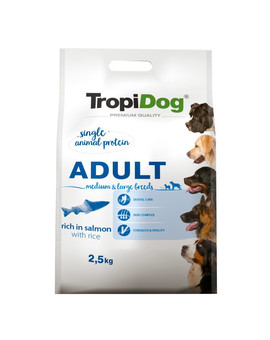 TROPIDOG Premium Adult M&L Salmon&Rice 2,5kg