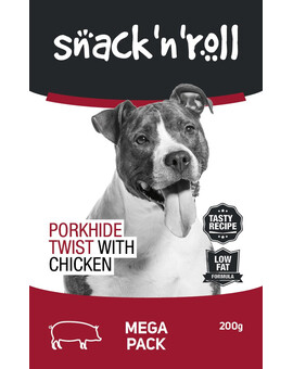 SNACK & ROLL Porkhide Twist with Chicken 200g Porkhide twist s kuřetem