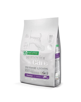 NATURES PROTECTION SUPERIOR CARE White Dogs Grain Free Salmon Junior All Breeds 10 kg s lososem pro štěňata s bílou srstí