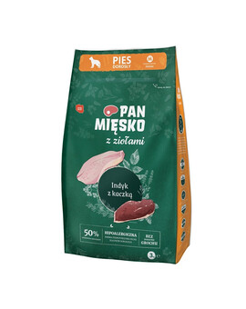 PAN MIĘSKO pro střední plemena M 3 kg s bylinkami, krůtou a kachnou