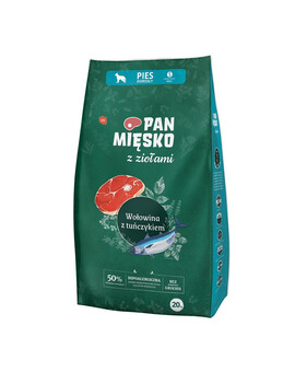 PAN MIĘSKO pro malá plemena S 20 kg s bylinkami, hovězím masem a tuňákem