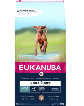 EUKANUBA Grain Free S-XL Adult Zvěřina 12 kg pro dospělé psy