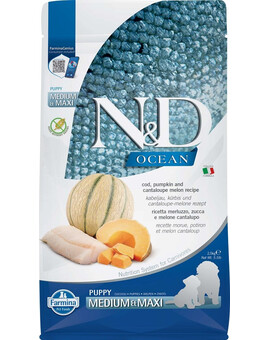 N&D OCEAN DOG Puppy M/L Codfish & Pumpkin & Melon 2.5 kg