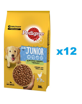 PEDIGREE Granule s kuřecím masem Junior 12x500g pro mladé psy středních plemen