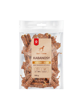 MACED Super Premium Hovězí kabanosy s rýží Ekonomy Pack 500 g