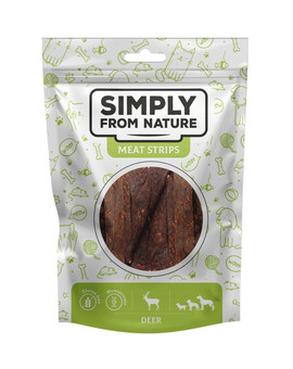 SIMPLY FROM NATURE Meat Strips Jelení stripsy pro psy 80 g