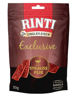 RINTI Singlefleisch Exclusive Snack Pštros 50 g
