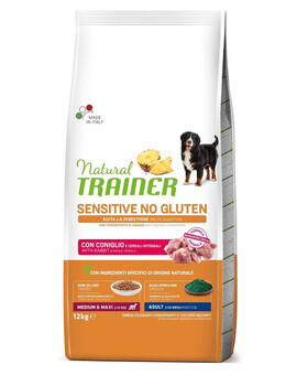 TRAINER Natural Sensitive No Gluten Medium Maxi Adult s králíkem 12 kg