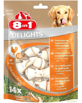 8IN1 Pamlsek Delights Bones XS 14 ks