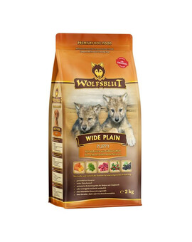 WOLFSBLUT Wide Plain Puppy suché krmivo pro štěňata s koňským masem a sladkými bramborami 12,5 kg