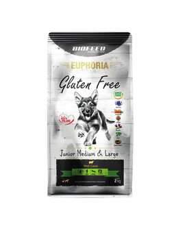 BIOFEED EUPHORIA Gluten Free s jehněčím pro štěňata středních a velkých plemen 2 kg