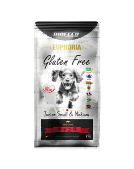 BIOFEED EUPHORIA Gluten Frees hovězím masem pro štěňata středních plemen 2 kg