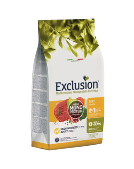 EXCLUSION MonoProtein Noble Grain medium breeds dogs hovězí krmivo pro psy středních plemen 12 kg