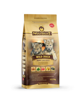 WOLFSBLUT Wild Duck Large Breed Puppy suché krmivo pro štěňata velkých plemen s kachnou 12,5 kg
