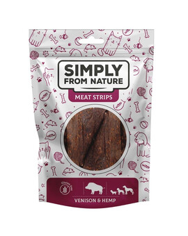 SIMPLY FROM NATURE Meat Strips Zvěřina s konopím pro psy 80g