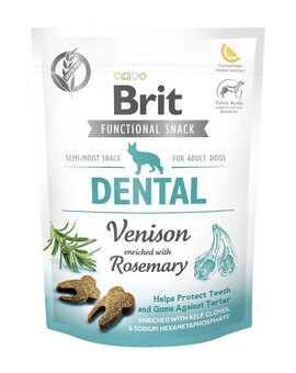 BRIT Care Dog Functional snack Dental Venison 150g zvěřinová pochoutka pro zdravé zuby