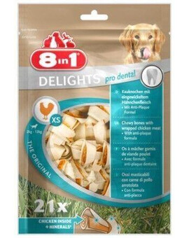8IN1 Pamlsek Dental Delights Bones XS 21 ks