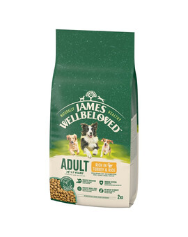JAMES WELLBELOVED Adult 2 kg suché kompletní krmivo pro dospělé psy od 1 do 7 let s vysokým obsahem krůtího masa a rýže