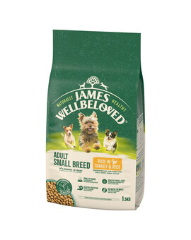 JAMES WELLBELOVED Adult 1,5 kg kompletní suché krmivo pro dospělé psy malých plemen od 6 měsíců do 10 let s vysokým obsahem krůtího masa a rýže