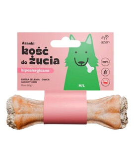 AZANKI Kosti z jelení kůže pro psy M/L 17cm
