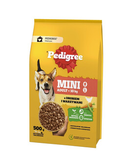 PEDIGREE Adult MINI 500 g s kuřecím masem a zeleninou suché kompletní krmivo pro dospělé psy malých plemen