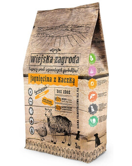 WIEJSKA ZAGRODA Dog Jehněčí a Kachna 2 kg granule pro malé a střední rasy