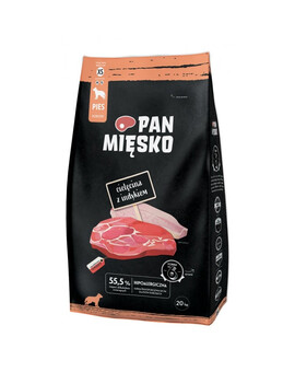 PAN MIĘSKO Telecí maso s krůtou XS 20kg