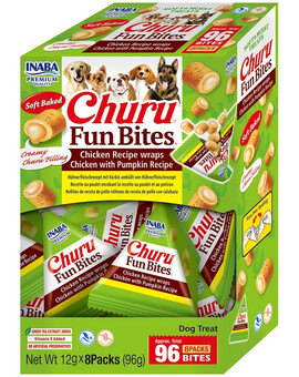 INABA Dog Churu Fun Bites Chicken with Pumpkin 8x12g wrapy z kurczakiem i dynią dla psa