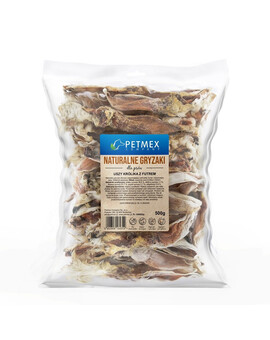 PETMEX Uszy Królika z futrem 500g