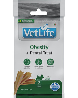 FARMINA Vet Life Dental Treat Obesity Mini 60 g (7 ks) dentální pamlsek pro psy malých plemen