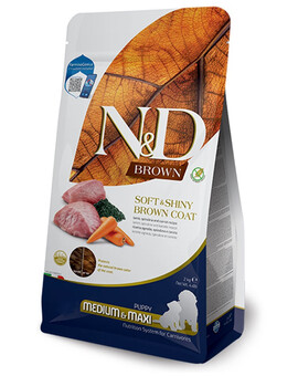 N&D Brown Dog Puppy Medium Maxi Lamb, Spirulina, Carrot 2 kg