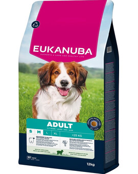 EUKANUBA Adult Small Medium Breeds Lamb Rice 12 kg krmivo pro psy malých a středních plemen bohaté na jehněčí maso a rýži
