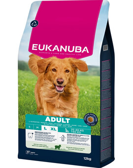 EUKANUBA Adult Large Breeds Lamb Rice 12kg krmivo bohaté na jehněčí a rýži pro psy velkých plemen