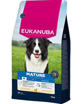 EUKANUBA Mature Medium Breeds Chicken 15 kg krmivo pro dospělé psy středních plemen bohaté na čerstvé kuřecí maso