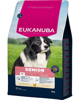 EUKANUBA Senior Medium Breeds Chicken 3 kg krmivo pro starší psy středních plemen bohaté na čerstvé kuřecí maso